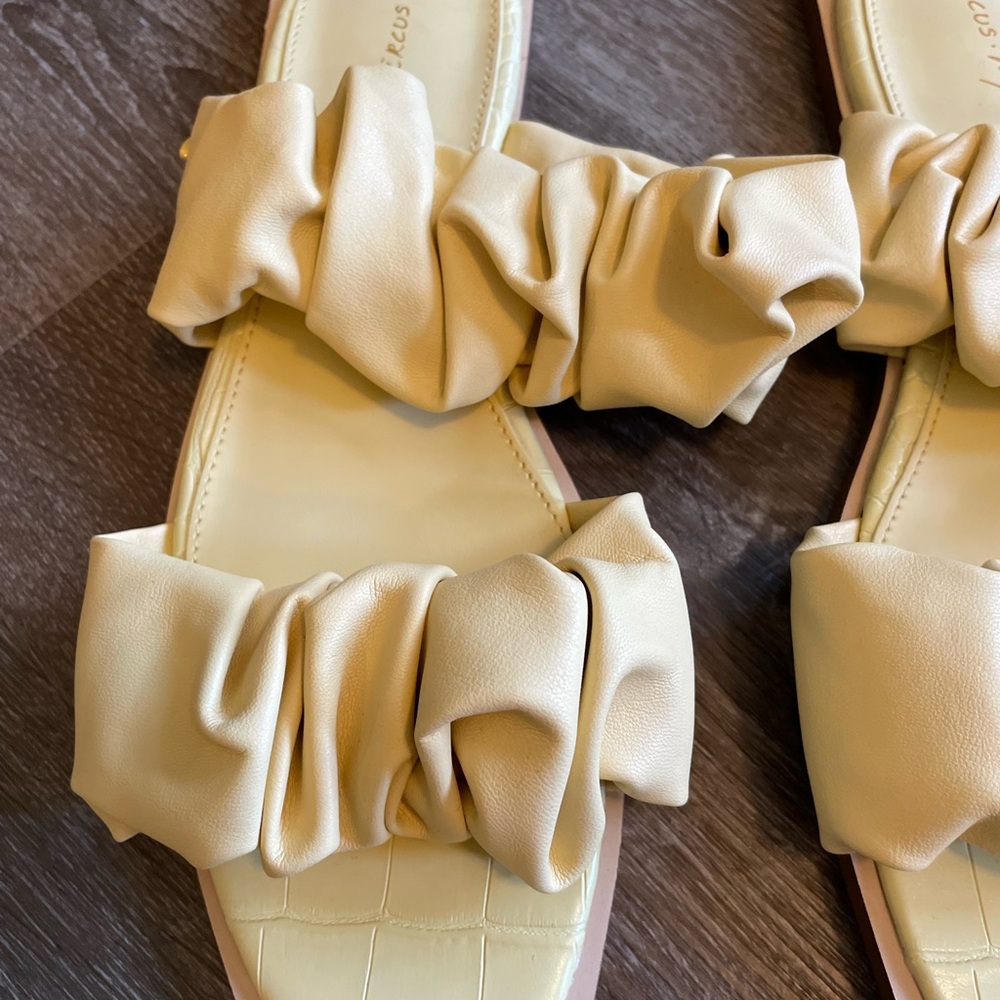 New Circus by Sam Edelman Yellow Iggy Ruffled Square Toe Sandals - Picture 7 of 10
